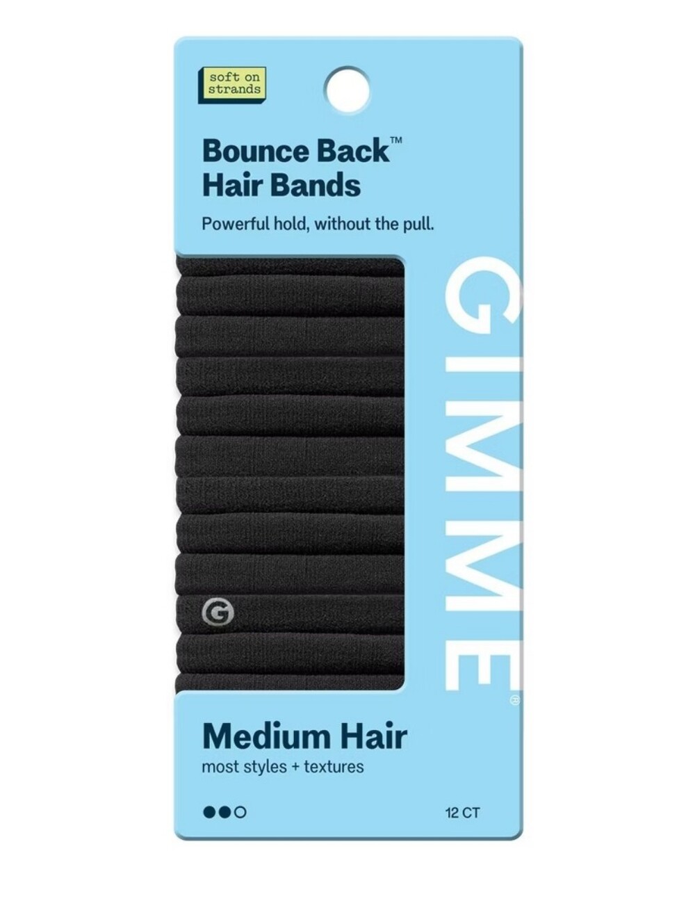 GIMME Bounce Back Hair Bands - 12 Pack- Black